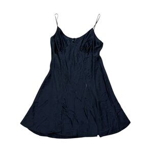Vintage 90s Victoria’s Secret Black Silk Slip Dress Spaghetti Straps